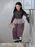 【100-160】インナーorパンツ 女の子 韓国風 花柄 チュール 切り替え - 画像 (4)