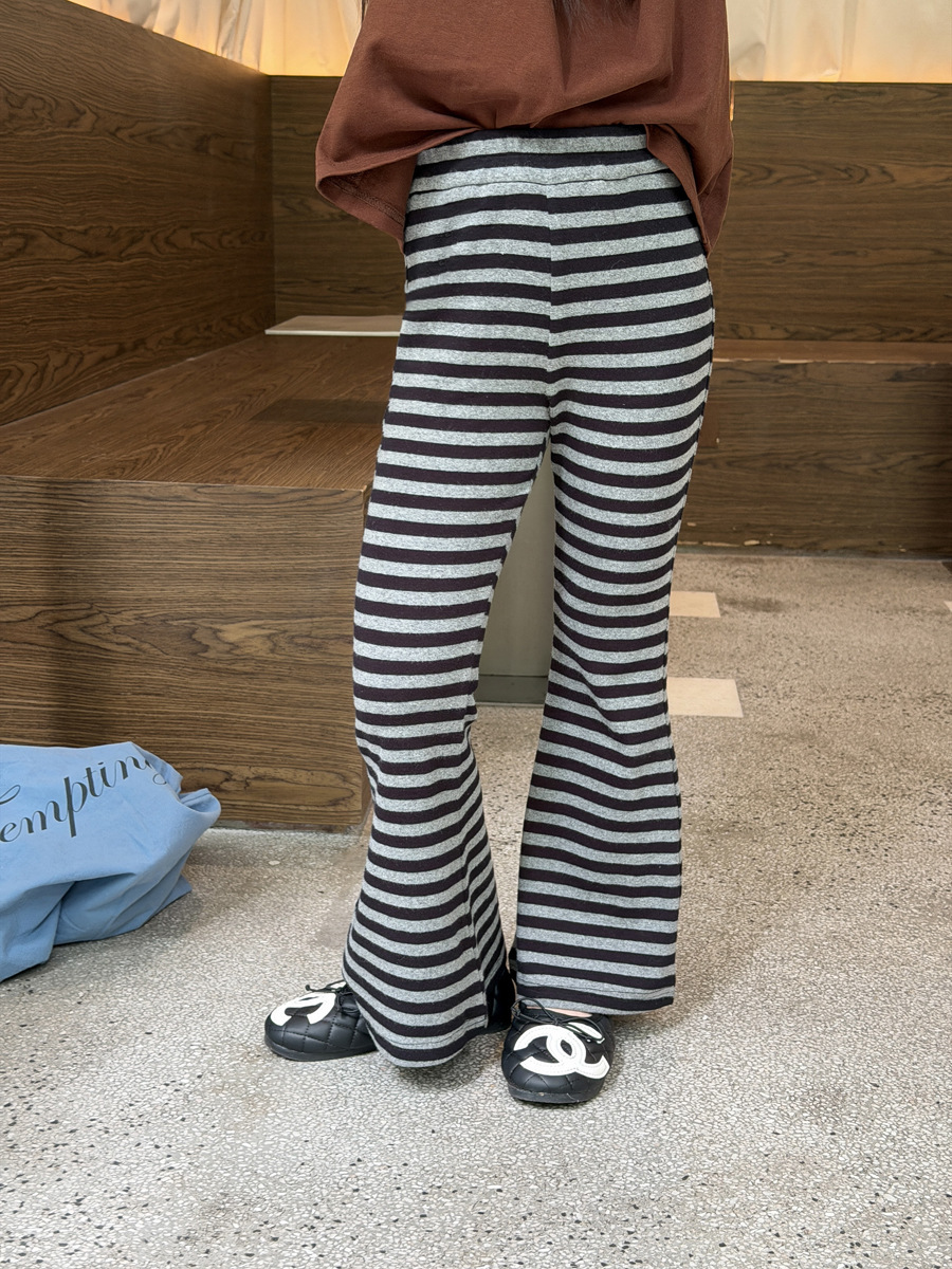O1CN01uFJ17nFQDBB1pITk_2204524020-0-cib.jpg 【100-170】フレアパンツ 女の子 ボーダー柄 スリムフィット 動きやすい - 画像 (1)