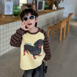 【90-160】パーカー プリント ストライブ 配色 男の子 - 画像 (7)