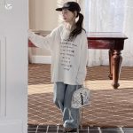 【90-160】長袖Tシャツ 女の子 アルファベット ゆったり - 画像 (3)