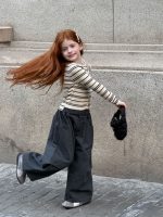 【90-150】ストレートパンツ 女の子 アメカジ風 コットン 合わせやすい - 画像 (13)