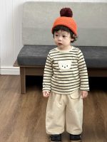 【73-110】トップス ラウンドネック 長袖 ストライブ 男の子 - 画像 (5)