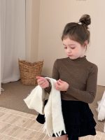 【90-160】長袖インナー 女の子 フリルハイネック 柔らか - 画像 (4)