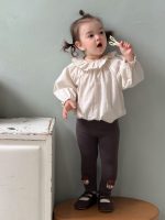 【73-110】トップス 無地 折り襟 フリル ゆったり 女の子 - 画像 (2)