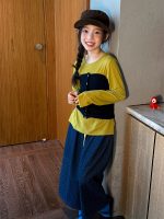 【100-160】ジーンズ 女の子 ドット柄 ワイドパンツ - 画像 (5)