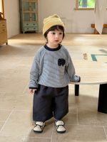 【73-110】アウター Tシャツ ズボン デニム ストライブ 韓国風 男の子 - 画像 (8)