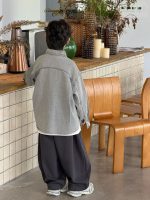 【90-160】アウター デニム 折り襟 無地 長袖 ゆったり 男の子 - 画像 (6)