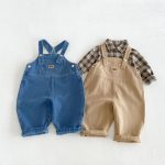 【80-130】シャツorサロペット 男の子 ワンプリント デニム
