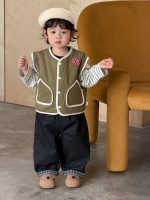 【73-110】ベスト Tシャツ ストライブ 配色 カジュアル 男の子 - 画像 (9)