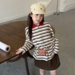 【100-170】ポロシャツ 女の子 ボーダー柄 配色 レトロ - 画像 (7)