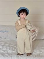 【73-110】パーカー サロペットパンツ クマ柄 ゆったり 合わせやすい 男の子 - 画像 (4)