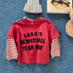 【80-130】長袖Tシャツ 女の子 レイヤード 英字 - 画像 (9)