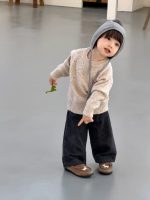 【73-110】セーター 無地 ラウンドネック 長袖 合わせやすい 男の子 - 画像 (3)