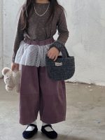 【100-160】インナーorパンツ 女の子 韓国風 花柄 チュール 切り替え - 画像 (10)