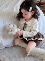 【73-110】トップス ブルマ 折り襟 裾付き レース 女の子 - 画像 (3)