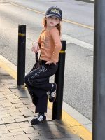 【90-150】ストレートパンツ 女の子 アルファベット ゆったり - 画像 (23)