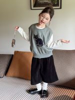 【100-170】ベスト 女の子 ネコ ジャカード かわいい - 画像 (6)
