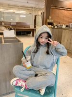 【90-160】セットアップ 女の子 ファスナー スポーツ フード付き - 画像 (3)