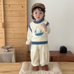【73-120】トップスorパンツ ベビー プリント ニット 合わせやすい - 画像 (3)