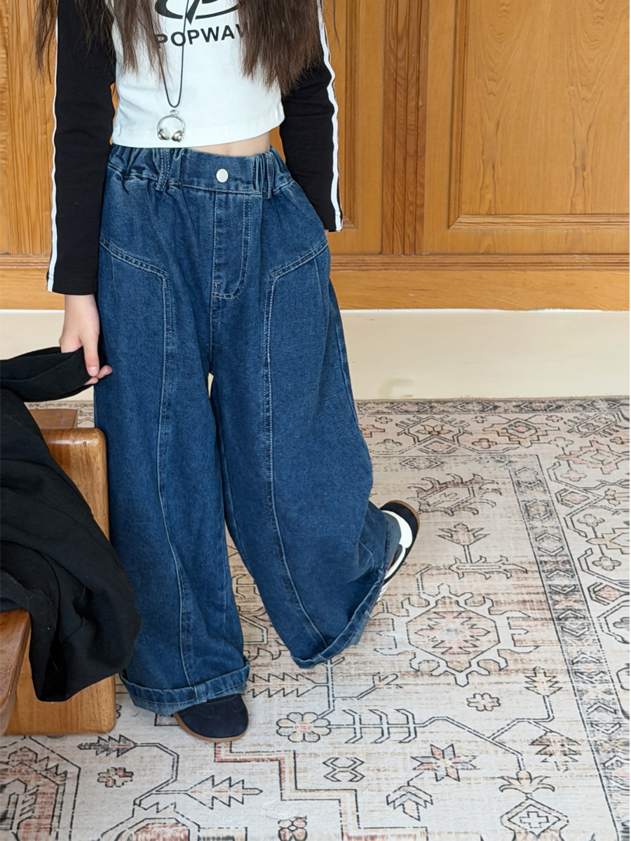 O1CN01zpLVwa22miAxHBMkj_2213137163-0-cib.jpg 【100-150】ズボン デニム ストレート ゆったり シンプル - 画像 (1)