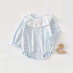 【66-90】ロンパース ベビー 小花柄 フリル襟 - 画像 (4)