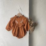 【66-90】ロンパース ベビー 花柄 刺繍 レトロ - 画像 (8)