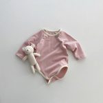 【66-90】ロンパース ベビー バイカラー くま ワッペン - 画像 (10)