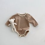 【66-90】ロンパース ベビー バイカラー くま ワッペン - 画像 (12)
