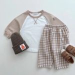 【73-100】トップス&チェックパンツ ベビー 韓国風 切り替え - 画像 (8)