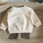 【66-100】セットアップ ベビー 刺繍 ボーダー トレーナー レギンス - 画像 (12)