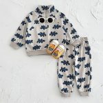 【80-120】セットアップ ベビー プリント ジップアップ ハイネック - 画像 (7)