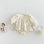 【66-90】ロンパース ベビー プリンセス レース