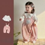 【73-100】サロペットorTシャツ ベビー ねこちゃん パンツ