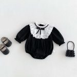 【66-90】ロンパース ベビー リボン プリンセス