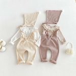 【66-100】tサロペット ベビー パステルカラー フリル