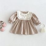 【73-110】ワンピース ベビー レトロ 刺繡