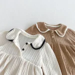 【66-90】ロンパース ベビー 丸襟 バイアス処理 - 画像 (8)