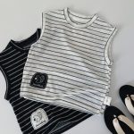 【90-140】タンクトップ キッズ ボーダー シンプル - 画像 (10)