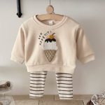 【73-100】セットアップ ベビー アイスクリーム 刺繍 シンプル - 画像 (17)