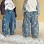 【80-150】パンツ キッズ デニム スター柄 - 画像 (5)
