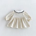【73-110】ワンピース ベビー 折り襟 トレンド - 画像 (9)