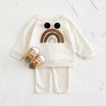 【73-100】セットアップ ベビー 字母刺繍 長袖トレーナー - 画像 (5)