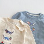 【73-120】長袖Tシャツ キッズ 犬柄 ワッペン ゆったり - 画像 (15)