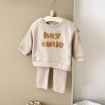 【73-100】セットアップ ベビー 字母刺繍 長袖トレーナー - 画像 (11)