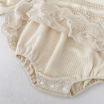 【66-90】ロンパース ベビー ワッフル レースフリル - 画像 (11)