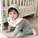 【66-90】オールインワン＆帽子 ベビー フリル襟 3色選べる - 画像 (18)