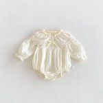 【66-90】ロンパースorワンピース ベビー 姉妹服 レース花襟 - 画像 (5)