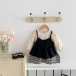 【66-120】ロンパースorワンピース ベビー キャミ格子柄 - 画像 (7)
