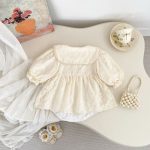 【66-90】ロンパース ベビー 花刺繡 プリンセス - 画像 (3)