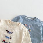 【73-120】長袖Tシャツ キッズ 犬柄 ワッペン ゆったり - 画像 (14)